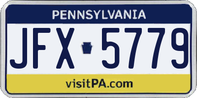 PA license plate JFX5779