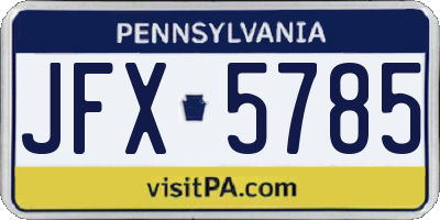 PA license plate JFX5785