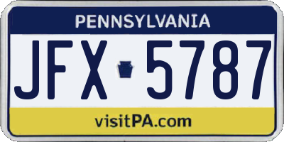 PA license plate JFX5787