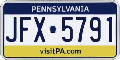 PA license plate JFX5791