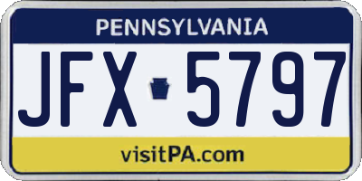 PA license plate JFX5797