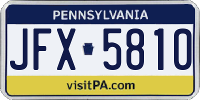 PA license plate JFX5810