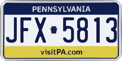 PA license plate JFX5813