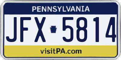 PA license plate JFX5814
