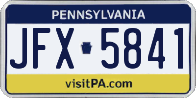 PA license plate JFX5841