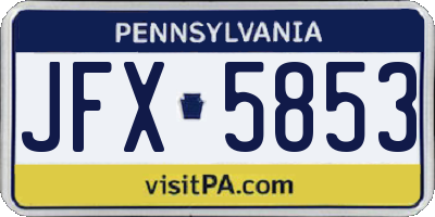 PA license plate JFX5853