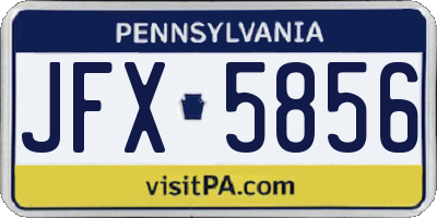 PA license plate JFX5856