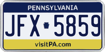 PA license plate JFX5859