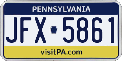 PA license plate JFX5861