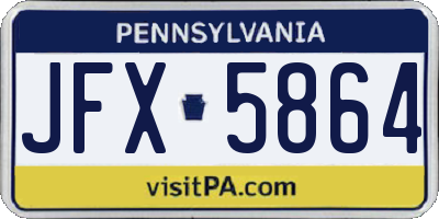 PA license plate JFX5864