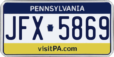 PA license plate JFX5869