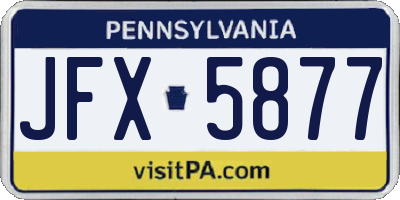 PA license plate JFX5877