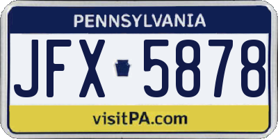 PA license plate JFX5878