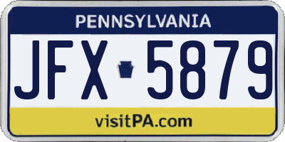 PA license plate JFX5879