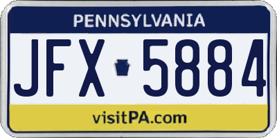 PA license plate JFX5884