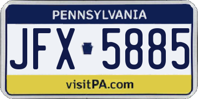 PA license plate JFX5885