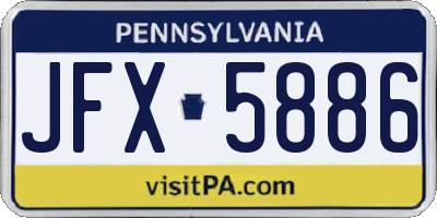 PA license plate JFX5886