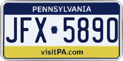 PA license plate JFX5890