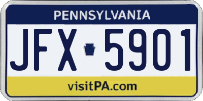 PA license plate JFX5901