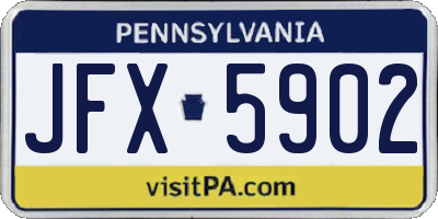PA license plate JFX5902