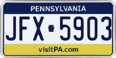 PA license plate JFX5903