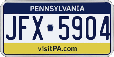 PA license plate JFX5904