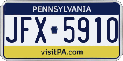 PA license plate JFX5910