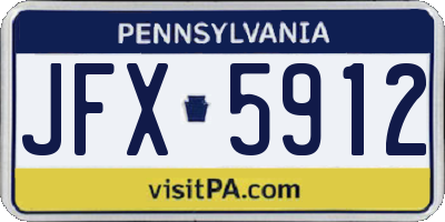 PA license plate JFX5912
