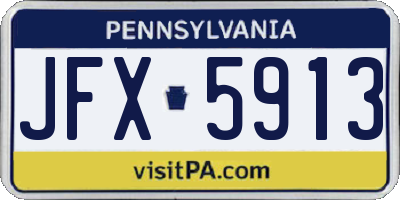 PA license plate JFX5913