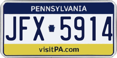 PA license plate JFX5914