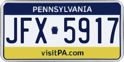 PA license plate JFX5917