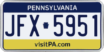 PA license plate JFX5951