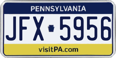 PA license plate JFX5956