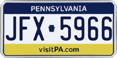 PA license plate JFX5966