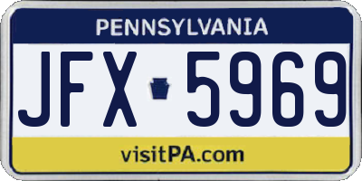 PA license plate JFX5969