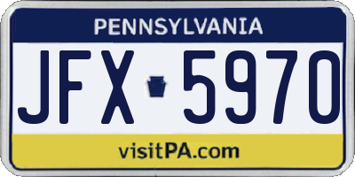 PA license plate JFX5970
