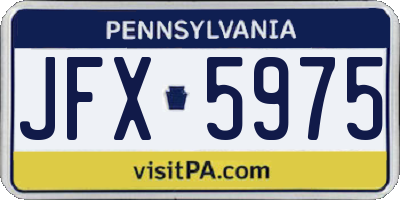PA license plate JFX5975