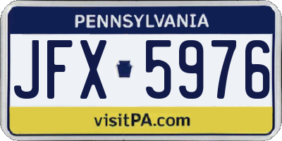 PA license plate JFX5976