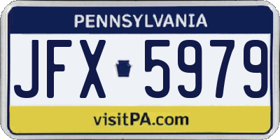 PA license plate JFX5979