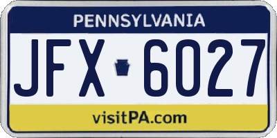 PA license plate JFX6027