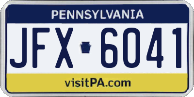 PA license plate JFX6041