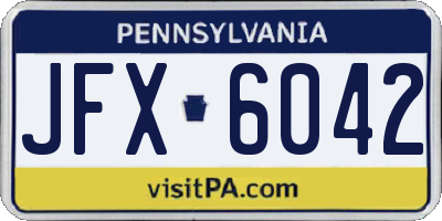 PA license plate JFX6042