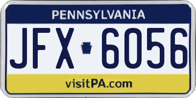 PA license plate JFX6056