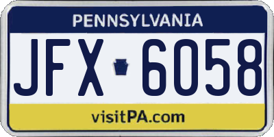 PA license plate JFX6058