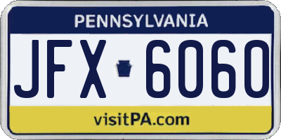 PA license plate JFX6060