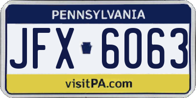 PA license plate JFX6063