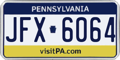 PA license plate JFX6064