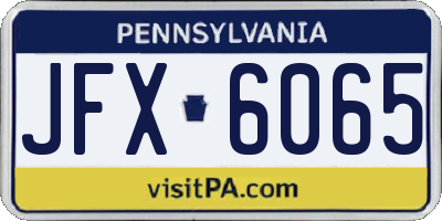 PA license plate JFX6065