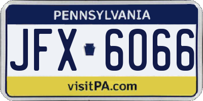 PA license plate JFX6066