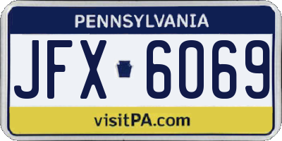 PA license plate JFX6069